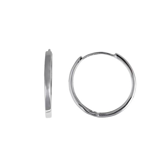 Foto de Pendientes plata rodio aro tubo cuadrado liso