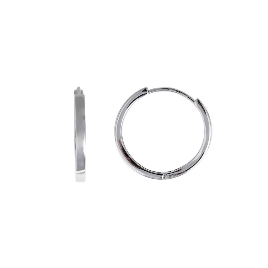 Foto de Pendientes plata rodio aro tubo cuadrado liso