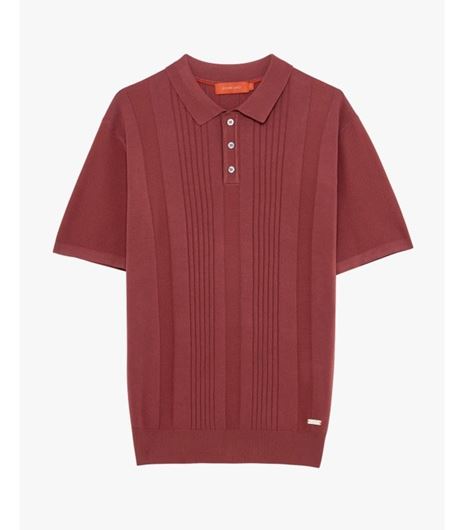 Foto de Polo de punto trama vertical color rojo india
