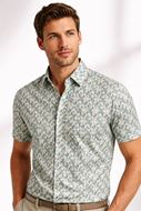 Foto de Camisa Regular Fit estampado geométrico verde