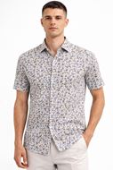 Foto de Camisa Kent manga corta estampado azul y ocre