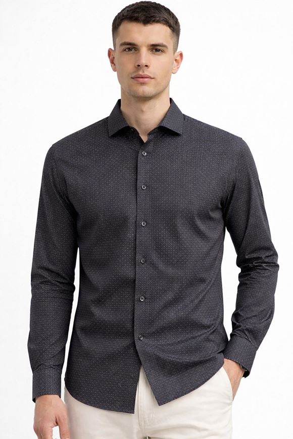 Foto de Camisa Kent azul marino microestampado