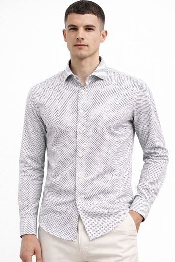 Foto de Camisa Kent blanca microestampado marino