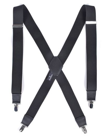 Foto de Tirante liso negro detalles cuero negro