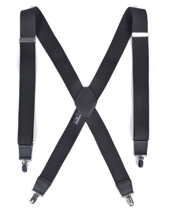 Foto de Tirante liso negro detalles cuero negro