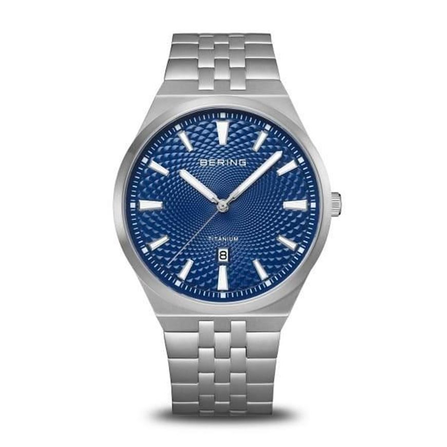 Foto de Reloj Titanium gris cepillado con esfera azul 41mm