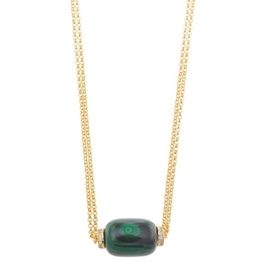 Foto de Collar plata chapado dorado doble cadena cilindro