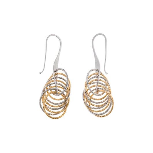 Foto de Pendientes plata chapado dorado y rodio aros