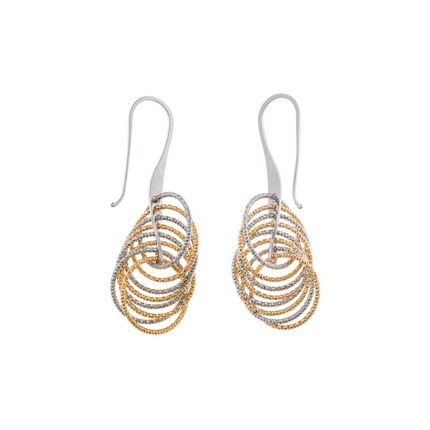 Foto de Pendientes plata chapado dorado y rodio aros