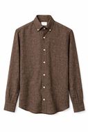 Foto de Camisa de algodon y lino color café