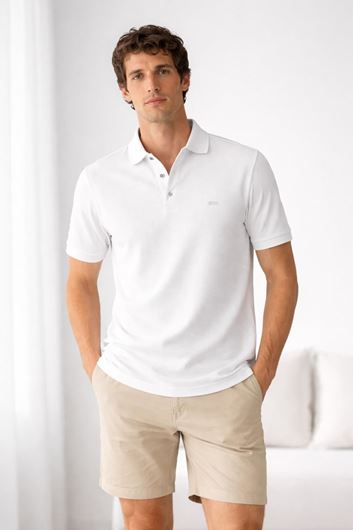 Foto de Polo blanco estructura zig zag regular fit
