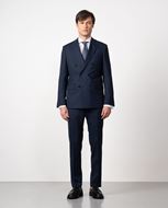 Foto de Traje azul noche cruzado microestructura Slim fit