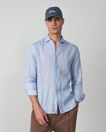 Foto de Camisa de lino Relaxed Fit estampado floral fondo azul