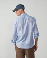 Foto de Camisa de lino Relaxed Fit estampado floral fondo azul