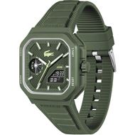 Foto de Reloj con cronógrafro silicona verde esfera cuadrada