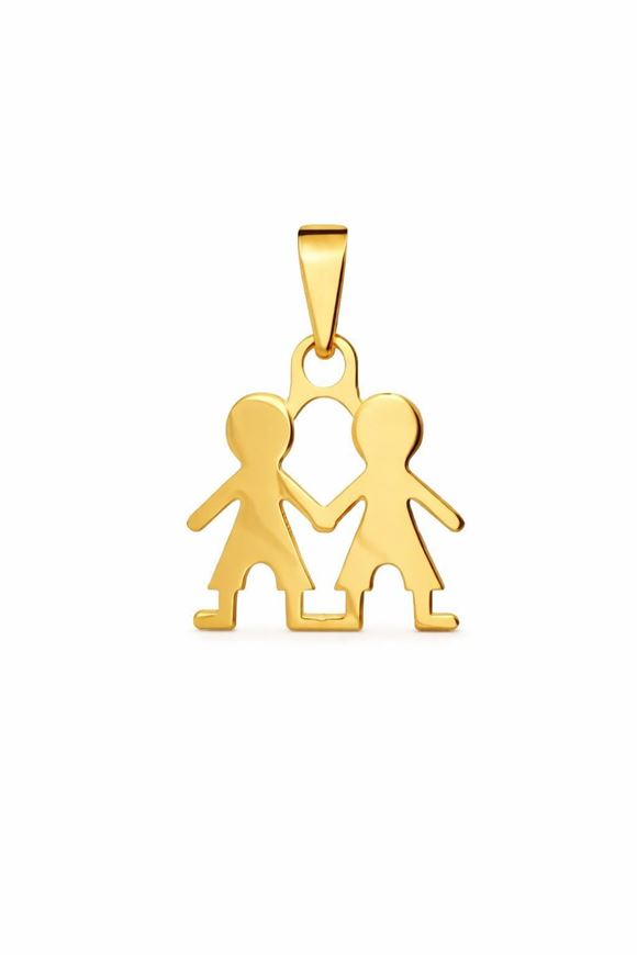 Foto de Colgante Pareja de niños en oro amarillo 18kt