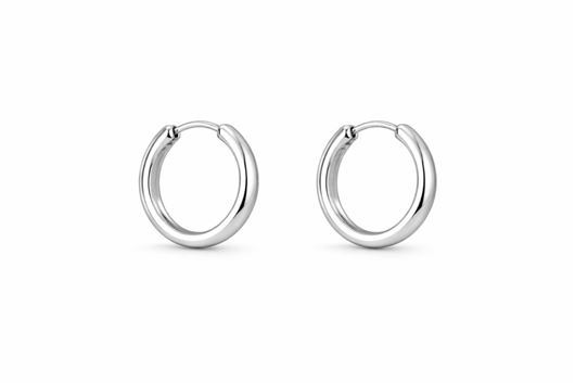 Foto de Pendientes de aro en oro blanco 18kt 