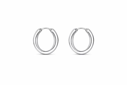 Foto de Pendientes de aro en oro blanco 18kt 20mm