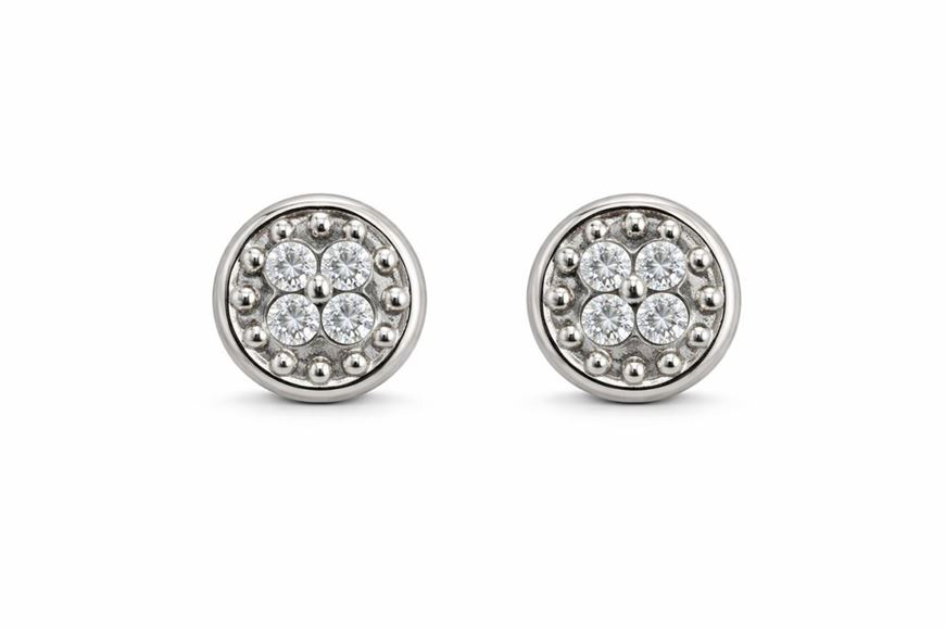 Foto de Domilones en oro blanco 18kt y circonitas blancas