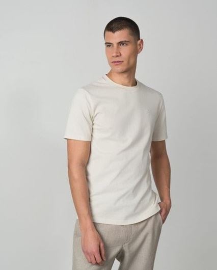 Foto de Camiseta de algodón tintado piedra