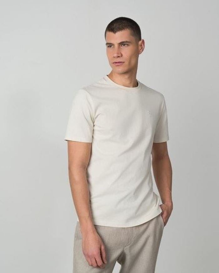 Foto de Camiseta de algodón tintado piedra