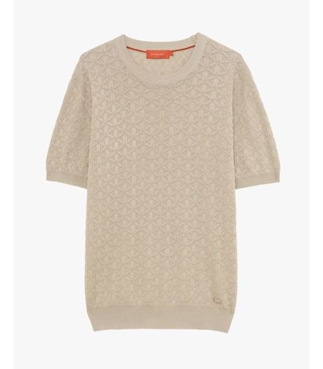 Foto de Camiseta de punto calado geometrico en color beige