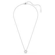 Foto de Colgante Ariana Grande x Swarovski Perla de cristal, Talla redonda, Flor, Blanco, Baño de rodio