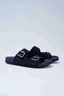 Foto de Sandalias de antelina azul con hebilla