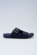 Foto de Sandalias de antelina azul con hebilla