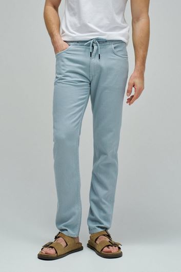 Foto de Pantalón Jogger en Lino azul