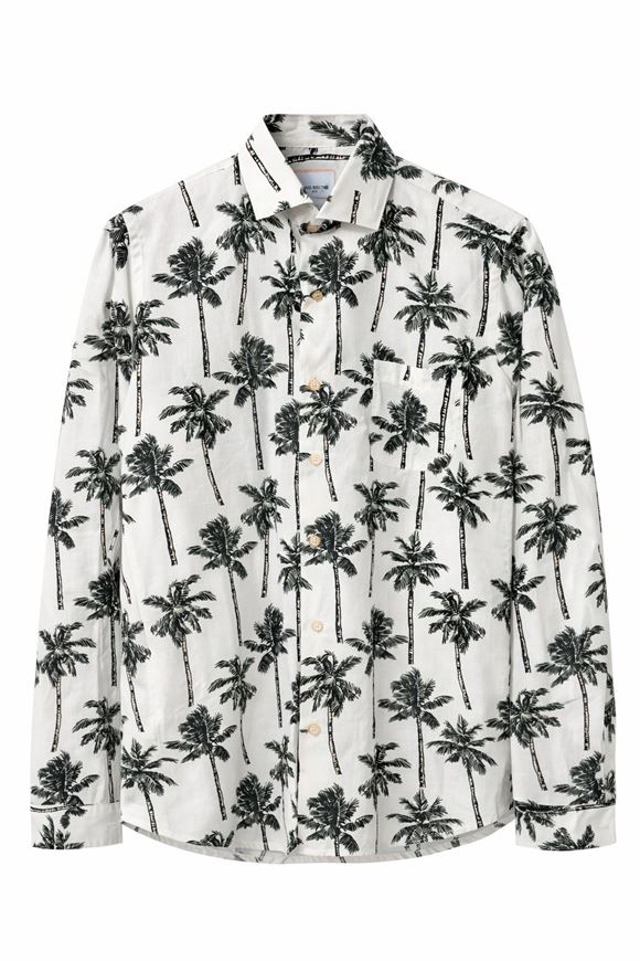 Picture of Camisa blanca estampado palmeras algodón