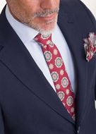 Foto de Americana Slim Fit azul marino en algodón y lino