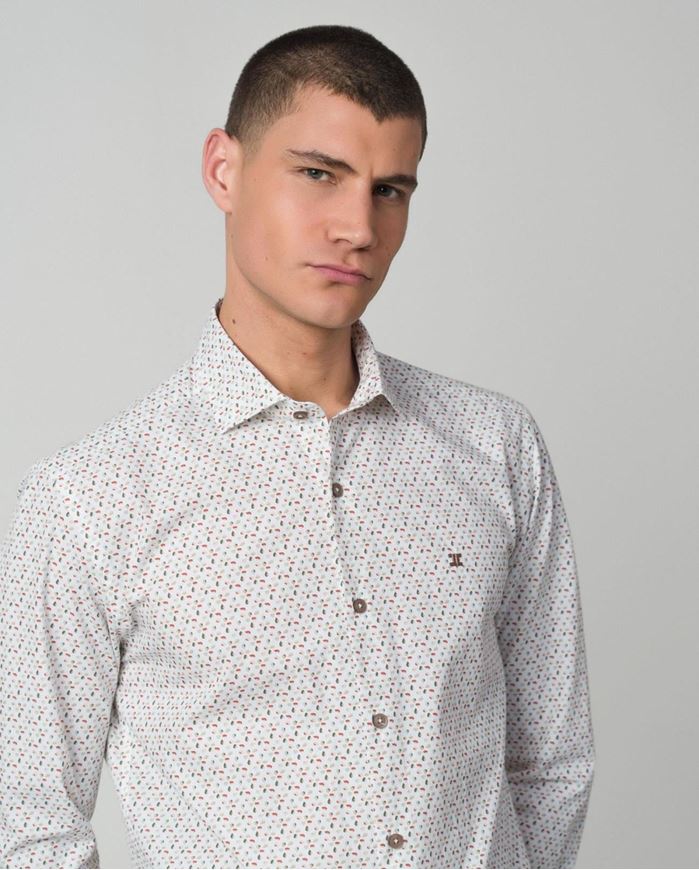 Foto de Camisa sport estampado hojita caqui teja