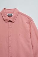 Foto de Camisa regular fit rosa mezcla lino y algodón