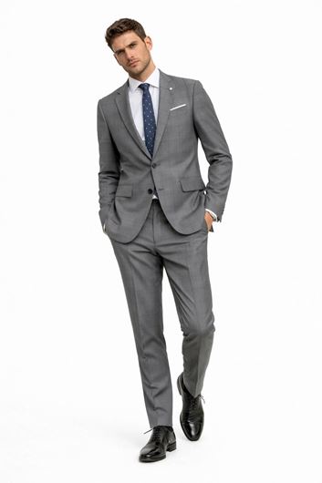 Foto de Traje retro labrado gris cuadro ventana