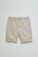 Foto de Pantalón corto arena mezcla lino y algodón