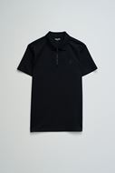 Foto de Polo manga corta con cierre cremallera negro