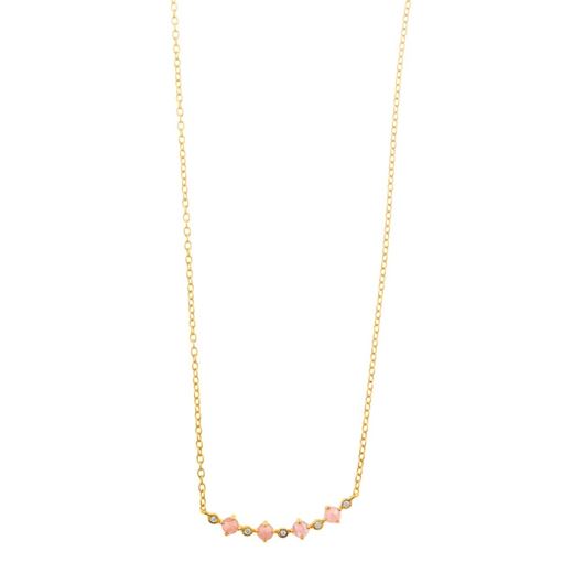 Foto de Collar plata chapado dorado chatones y circonitas blancas