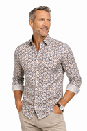 Foto de Camisa blanca con estampado diente de león negro y rosa