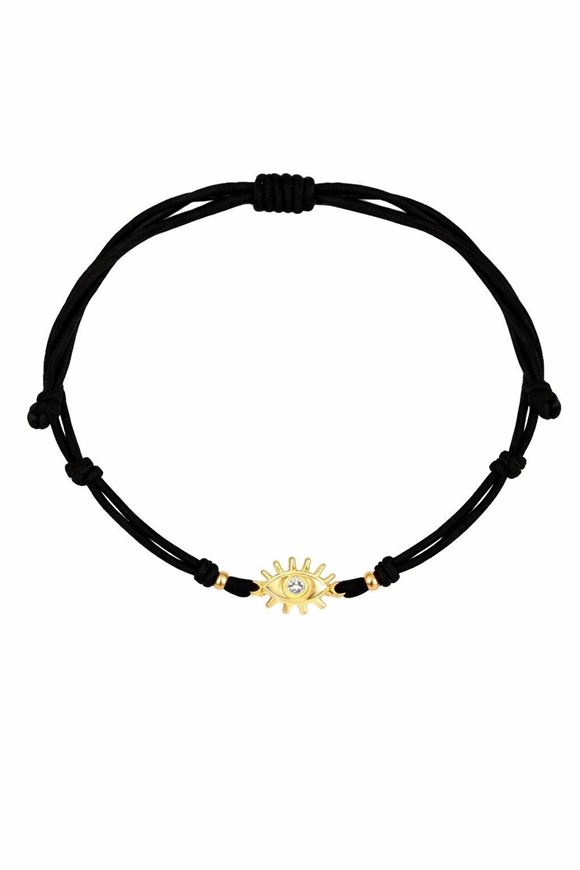 Foto de Pulsera 7 nudos Ojo Nazar mini nylon negro