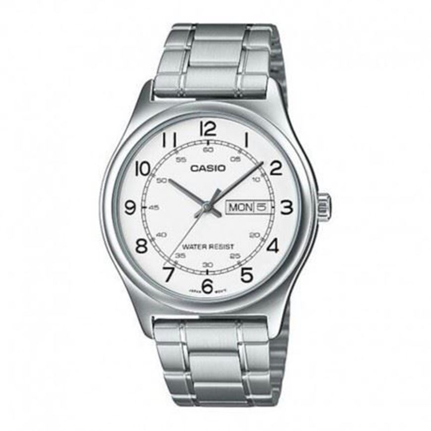 Foto de Reloj hombre color plata con esfera blanca