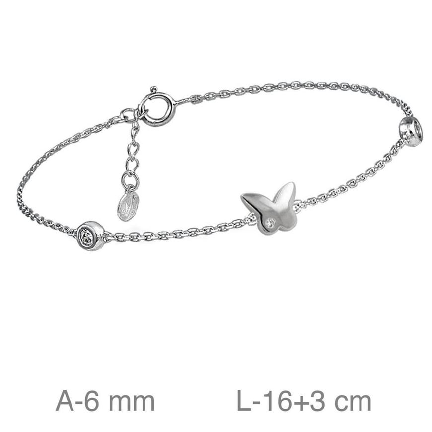 Foto de Pulsera plata baño rodio mariposa