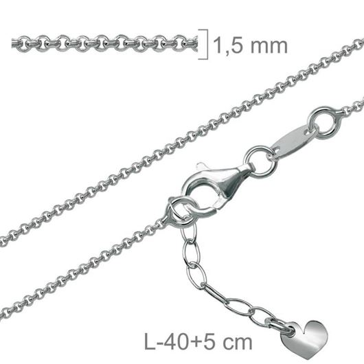 Foto de Cadena de plata roló 45cm