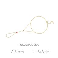 Foto de Pulsera dedo de plata con baño de oro y chatón circonitas color