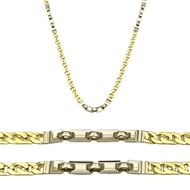 Foto de Cadena eslabón fantasía oro bicolor 18kt