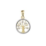 Foto de Colgante oro bicolor 18kt árbol de la vida con circonitas