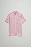 Foto de Camisa rosa manga corta algodón y lino melange regular fit