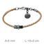 Foto de Pulsera de cuero beige con detalles en acero