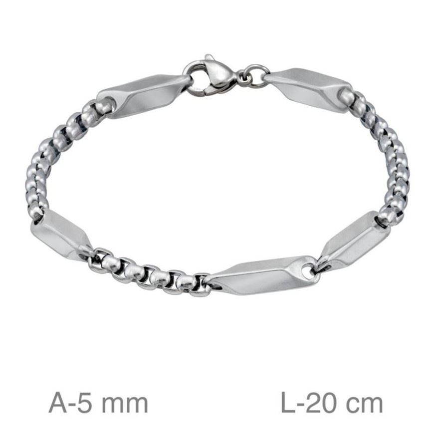 Foto de Pulsera de acero eslabones combinados