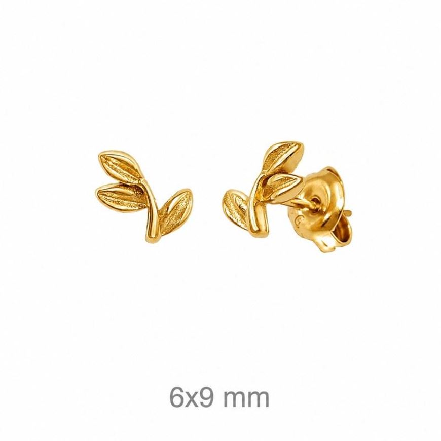 Foto de Pendientes plata baño oro hojas 